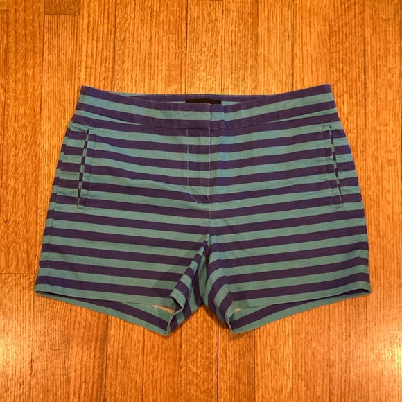J. Crew Pants - J. Crew Striped Blue and Green Shorts Size 6